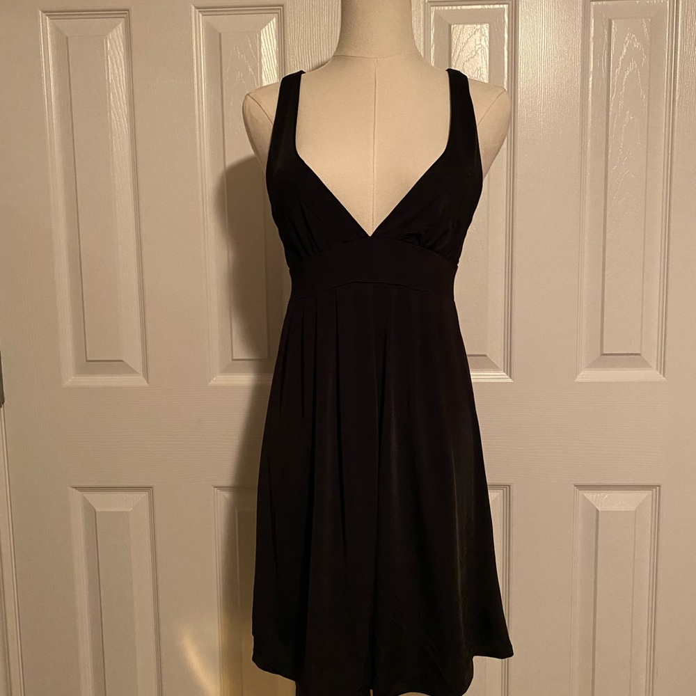 Costa Blanca Black V-Neck Mini Dress